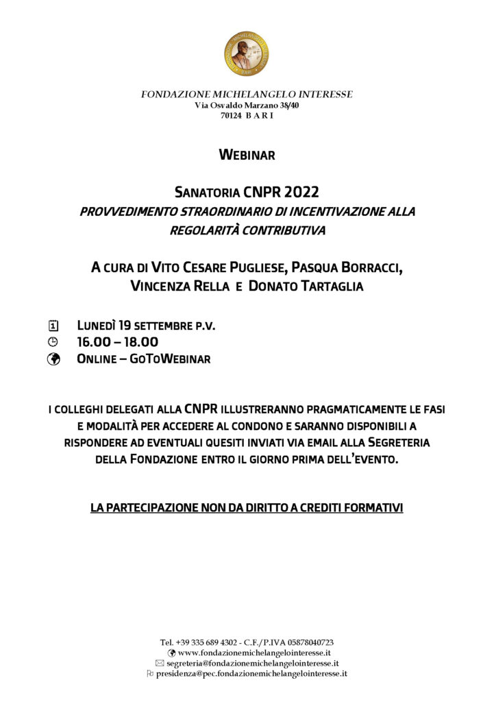 Locandina Webinar